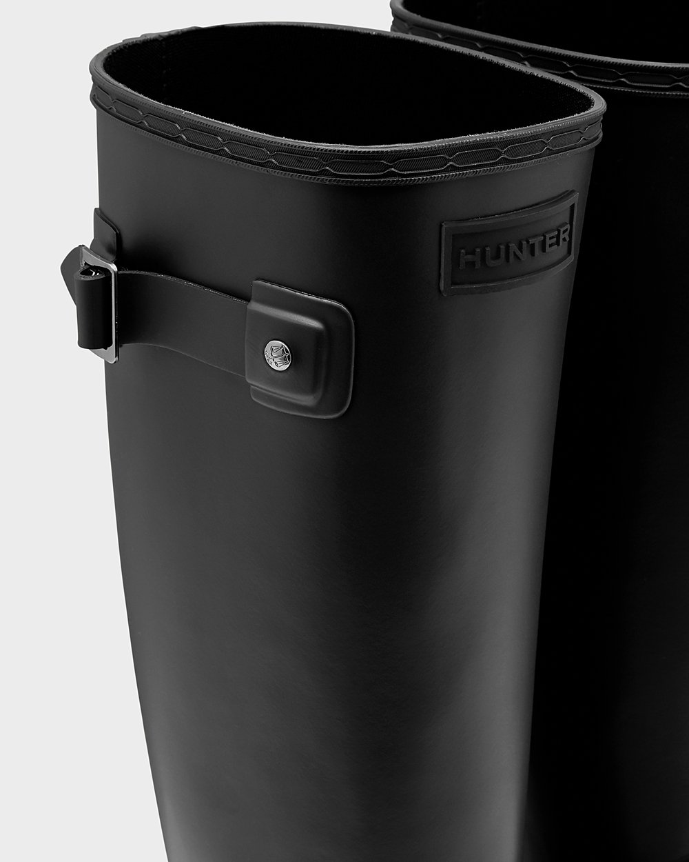 Womens Tall Rain Boots - Hunter Refined Slim Fit (91KHVUANO) - Black